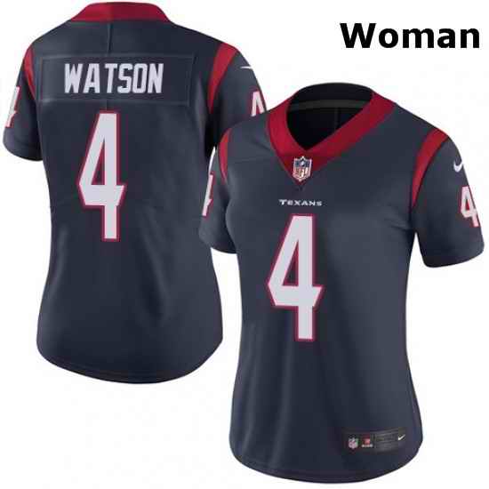 Womens Nike Houston Texans 4 Deshaun Watson Limited Navy Blue Team Color Vapor Untouchable NFL Jersey